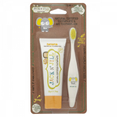 Jack N' Jill Natural toothpaste Banana 50 g and children's toothbrush Elephant