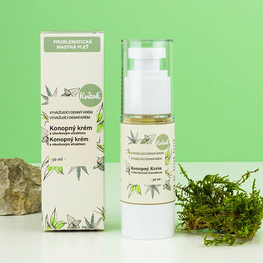 Kvitok Hemp Cream with Cucumber Extract for Oily/Problematic Skin 30 ml expiration 12/26 Kvitok Hemp Cream with Cucumber Extract for Oily/Problematic Skin 30 ml expiration 12/26