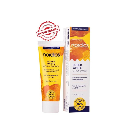 Nordics Natural Remineralizing Whitening Toothpaste Super White 75 ml