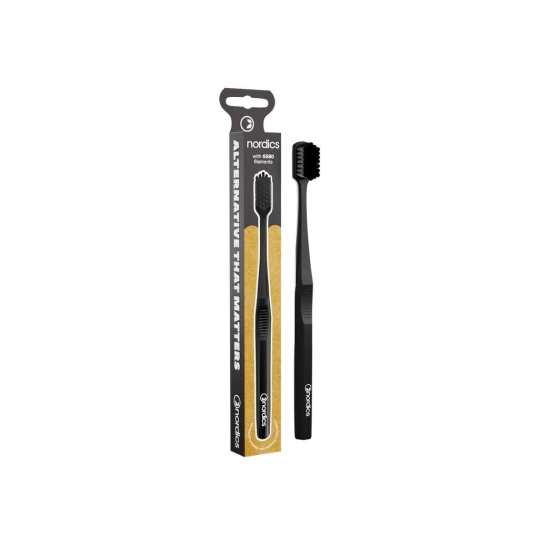 Nordics Recyclable Bioplastic Toothbrush SOFT 6580 Black 1 pc Nordics Recyclable Bioplastic Toothbrush SOFT 6580 Black 1 pc
