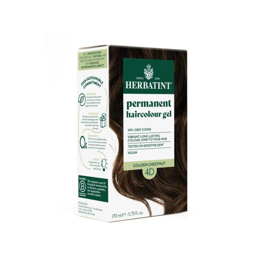 Herbatint Permanent Hair Color Golden Chestnut 4D