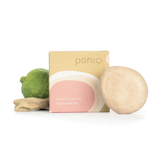 PONIO Cleansing Face and Intimate Bar Sandalwood and Bergamot 50 g expiration 18.6.2026