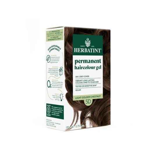 Herbatint Permanent Hair Color Light Golden Chestnut 5D