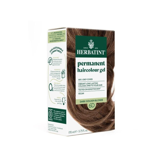Herbatint Permanent Hair Color Dark Golden Blonde 6D