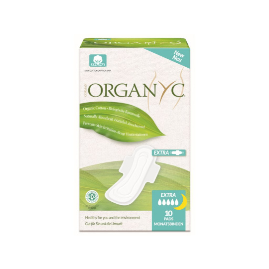 ORGANYC Women's pads extra thick extended 10 pcs