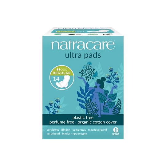 NATRACARE menstrual pads ultra regular with wings 14 pcs NATRACARE menstrual pads ultra regular with wings 14 pcs