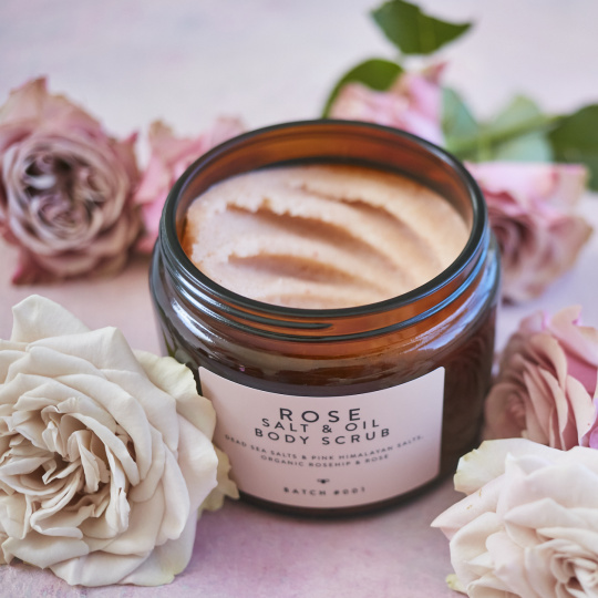 BATCH #001 Body scrub with pink salt and oil 600 g