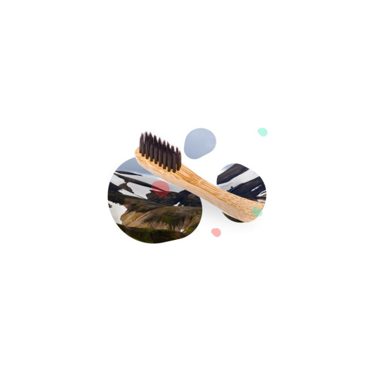 NORDICS Bamboo Toothbrush with Activated Charcoal 1 pc