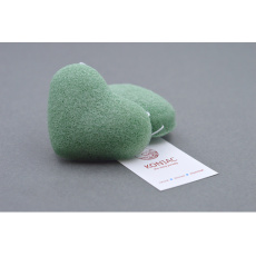 KONJAC sponge with green tea extract heart 1 pc