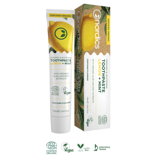 NORDICS Bio Whitening Toothpaste with Lemon and Mint 75 ml