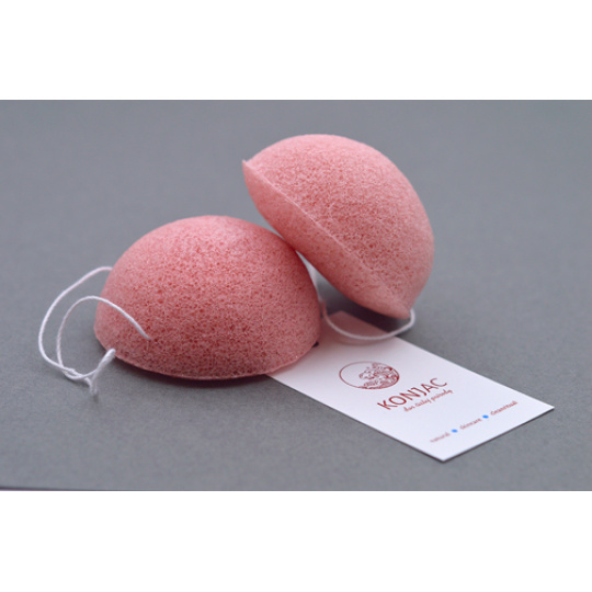 KONJAC sponge with French pink clay 1 pc