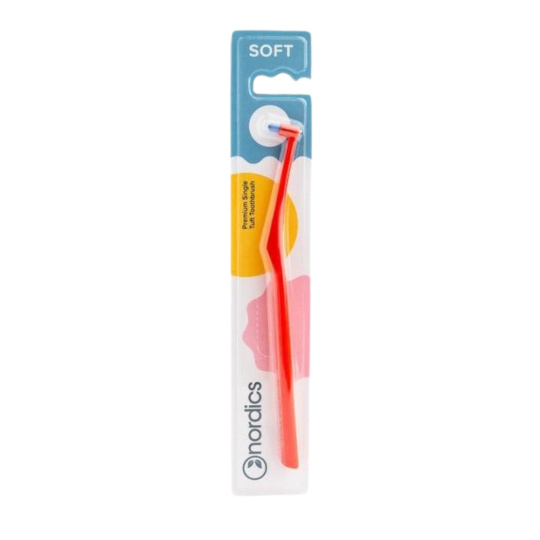 Nordics Single-Tuft Brush Soft Red 1 pc