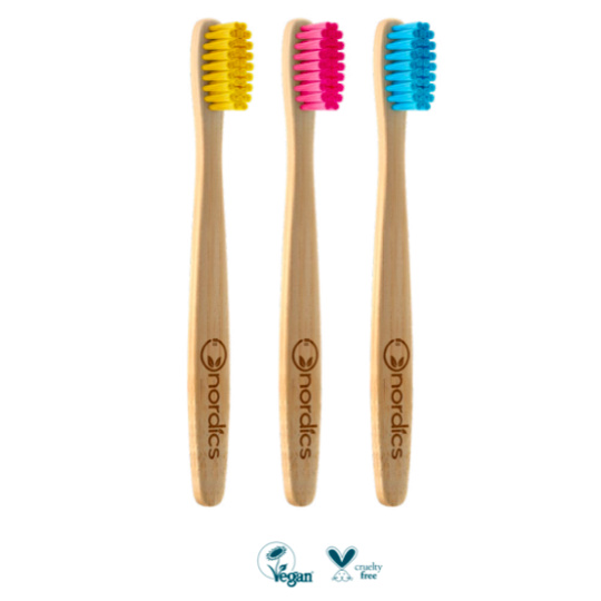 NORDICS Children's Bamboo Toothbrush Pink 1 pc