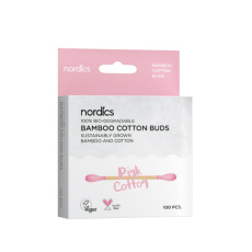 NORDICS bamboo cotton buds pink 100 pcs