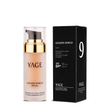 YAGE No. 9 Golden Shield CC cream with gold and SPF 50+ shade warm