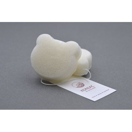 KONJAC sponge white teddy bear 1 pc