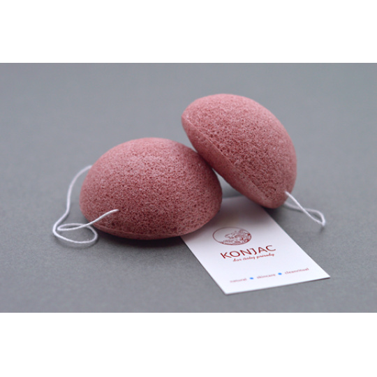 KONJAC sponge with French red clay 1 pc