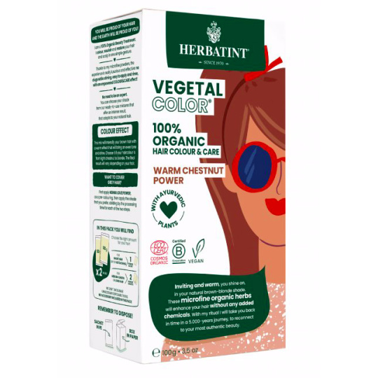 Herbatint Vegetal Colour Bio Plant-Based Hair Dye Warm Chestnut Power 50 g