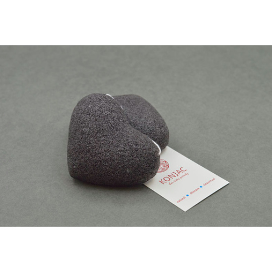 KONJAC sponge with activated bamboo charcoal heart 1 pc