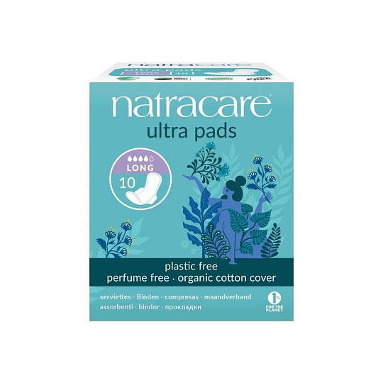 NATRACARE ultra long menstrual pads with wings 10 pcs NATRACARE ultra long menstrual pads with wings 10 pcs