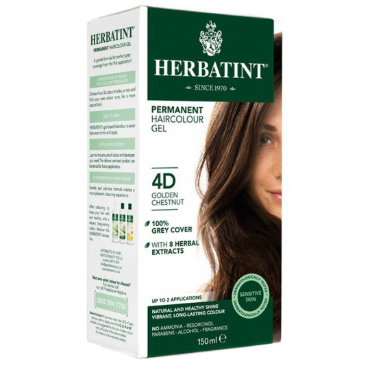 Herbatint Permanent Hair Color Golden Chestnut 4D